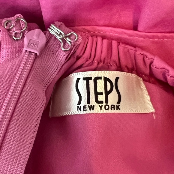 STEPS New York Pink Tiered Ruffle Romper Dress Size Small - Picture 12 of 13